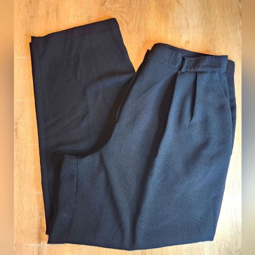 Wide Leg Pleated Vintage Trouser by Friction Black XXL Size 16